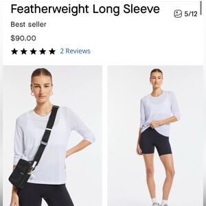 NWT Bandier featherweight long sleeve-white